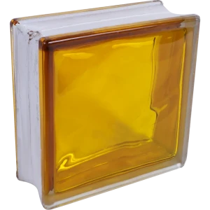 Стеклоблок Богема Волна цвет ярко-медовый