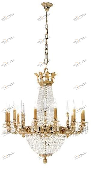 Possoni Illuminazione Люстра из чистого золота с кристаллами schoeler Empire 096/12+6-sh