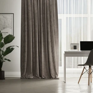 Штора на ленте Inspire Aule 140x280 см цвет серо-коричневый