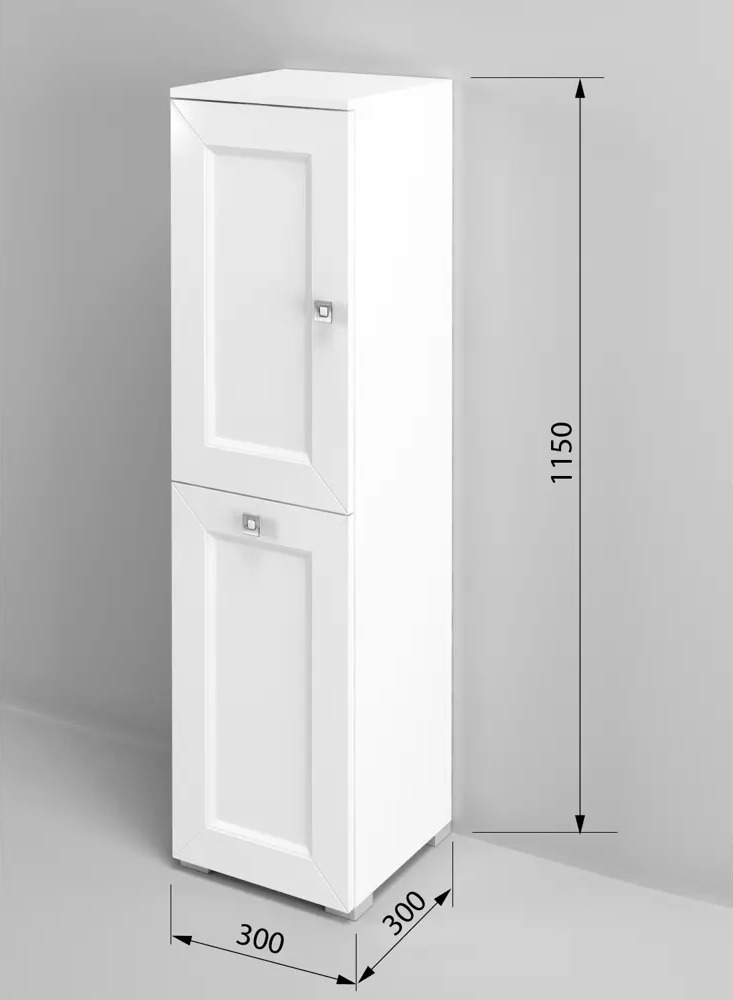 91617138 Шкаф для ванной Regent Style Гранд 1д1корз правый напольный 30x115см цвет белый STLM-1002070