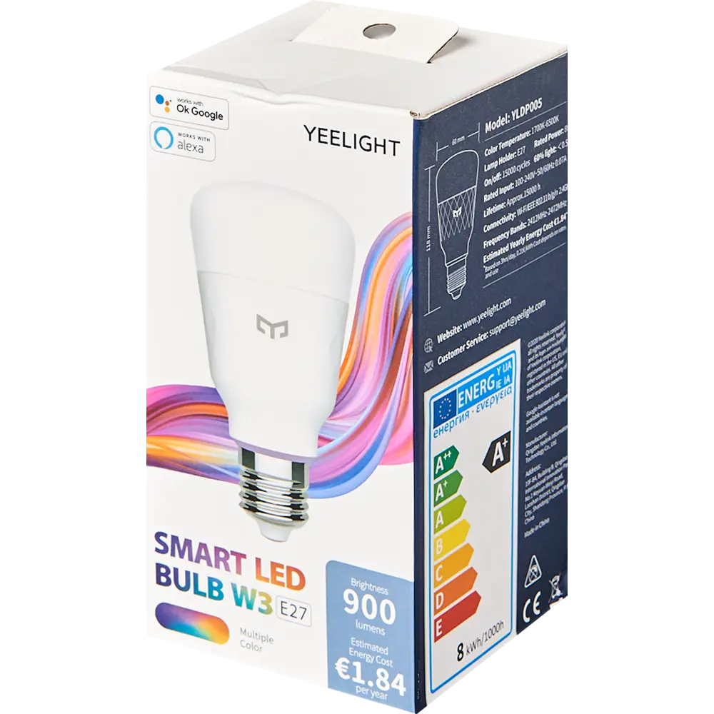 Лампа умная светодиодная Yeelight E27 200-240 В 10 Вт груша матовая 800 лм регулируемый цвет света RGBW для диммера 89193415 STLM-2194174  - Вид №10
