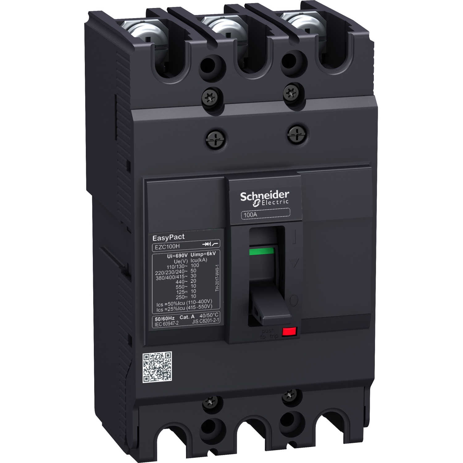 EZC100N3100 Силовой автомат EZC 100, TM-D, 15кА, 3P, 100А Schneider Electric EasyPact 