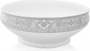 10561977 Haviland Салатник большой 25см "Матиньон" (белый, платиновый декор) Фарфор