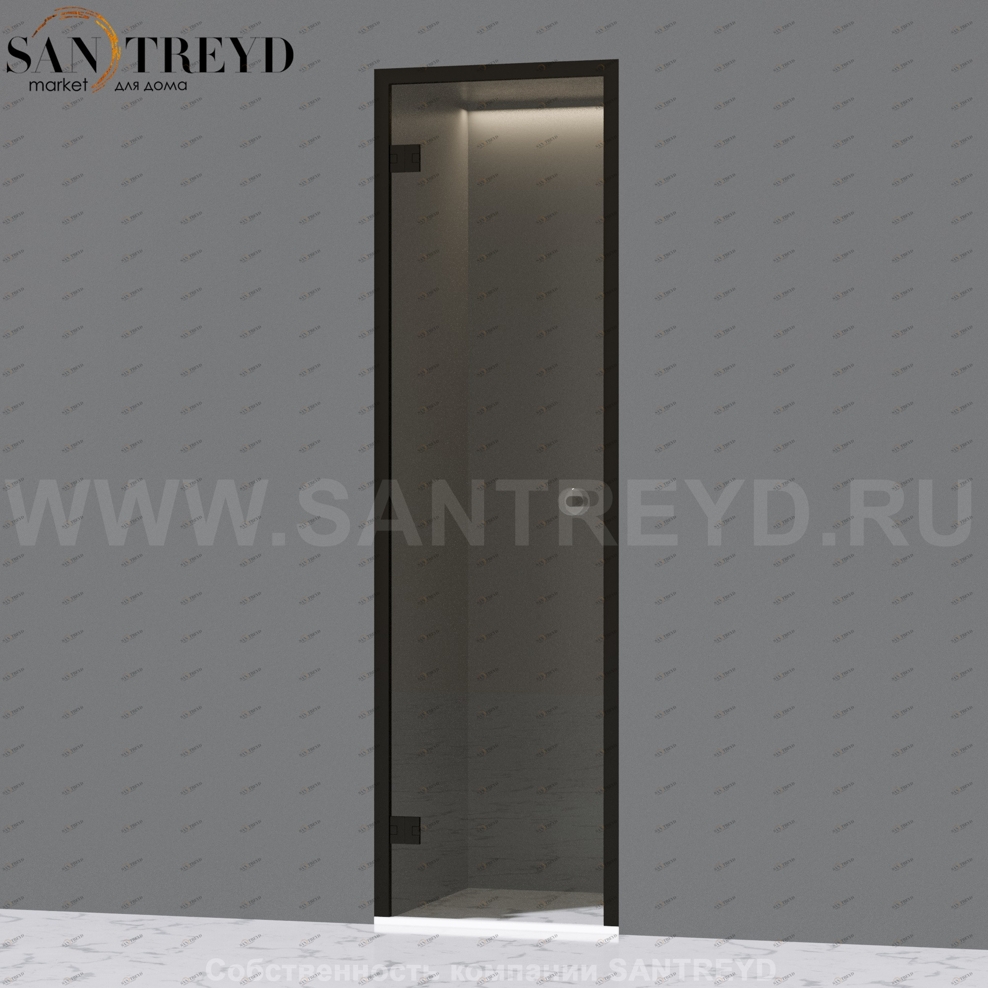 Effegibi FIT 65 Стеклянная левая дверь без порога с профилем из черного алюминия. Размеры: длина 65 см, высота 190 см HP10020007 FitBox