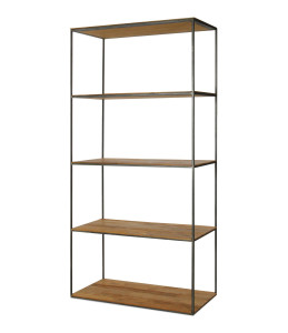 Модульный книжный шкаф из стали и дерева