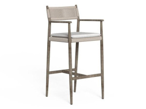 Высокий садовый стул из тикового дерева со спинкой