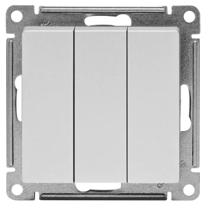 Выключатель встраиваемый Systeme Electric AtlasDesign 3 клавиши цвет алюминий
