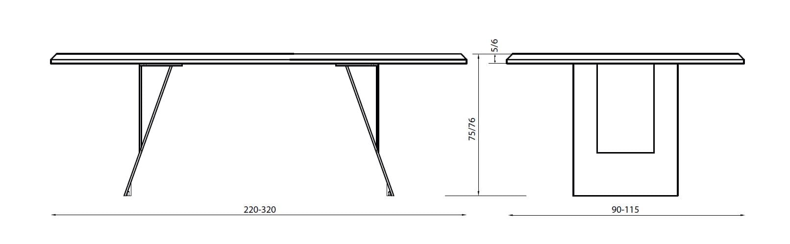Прямоугольный стол из ископаемого дуба Teúkhō VELA ARCH-00139199 - Вид №6