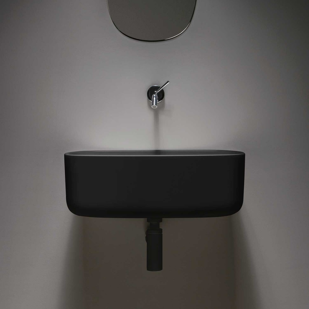EVLABOUN Подвесная раковина настенная прямоугольная EVER Life Design  черная  - Вид №6