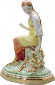 10618116 Дулевский фарфор Скульптура "Малахитница №1395а" Фарфор