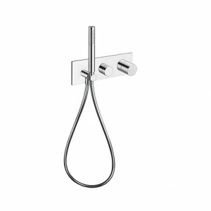 CRIRU602 Внешние части смесителя для ванны и душа для CRICS100 (правая сторона) - CRICS101 (левая сторона) с переключателем на 2 выпускных отверстия, ручным душем с защитой от известкового налета, гибким шлангом LONG LIFE Cristina Rubinetterie