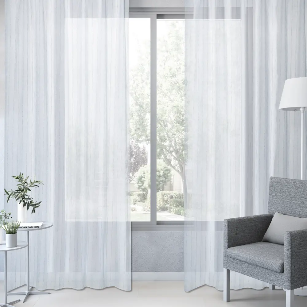 Тюль на ленте Inspire Viola 250x280 см цвет синий STLM-2166598 - Вид №5