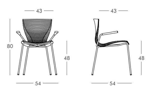 Штабелируемый стул из полипропилена с подлокотниками SLIDE GLORIA ARCH-00116550