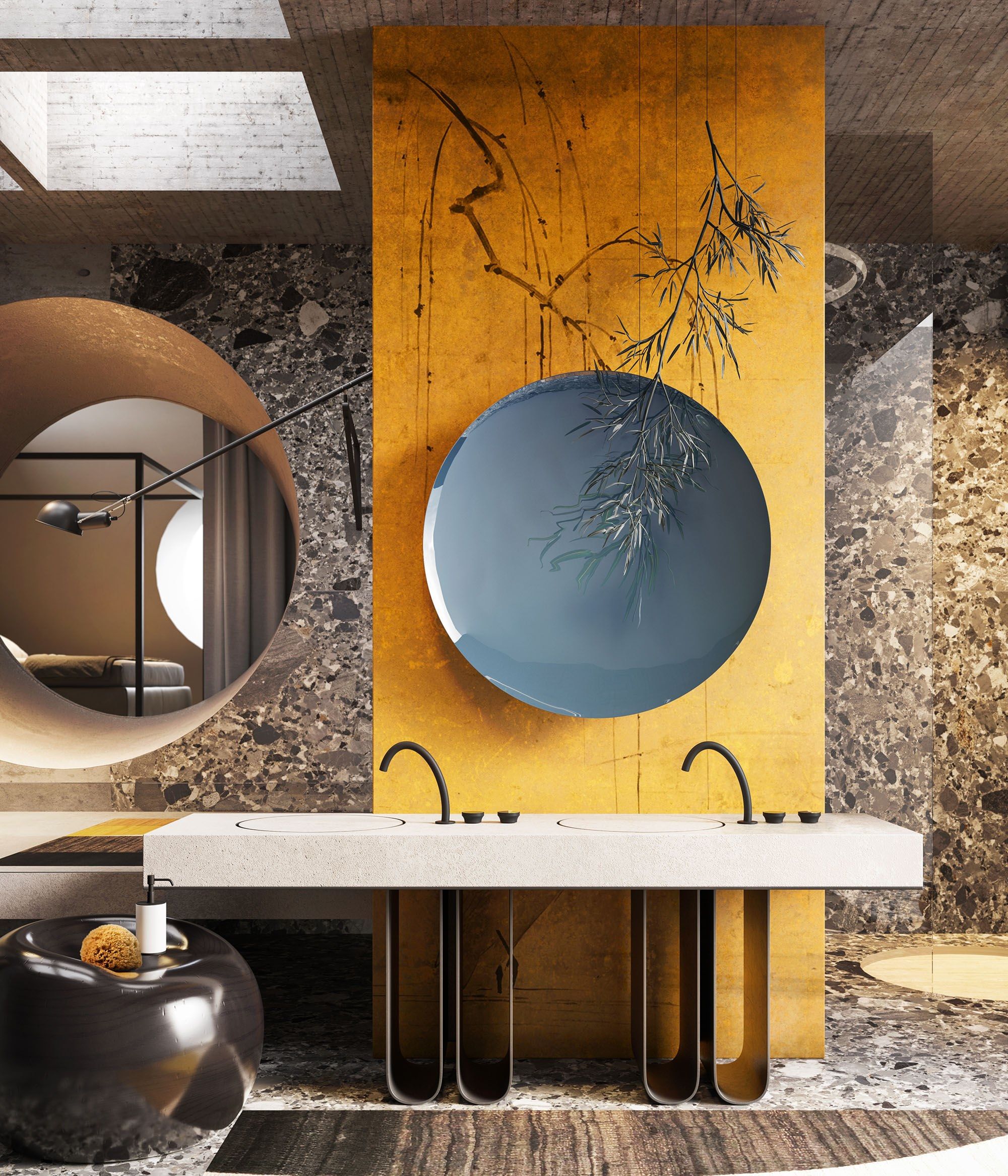 Металлический смеситель для раковины / Смеситель для ванны Gessi происхождение ARCH-00094324 - Вид №5