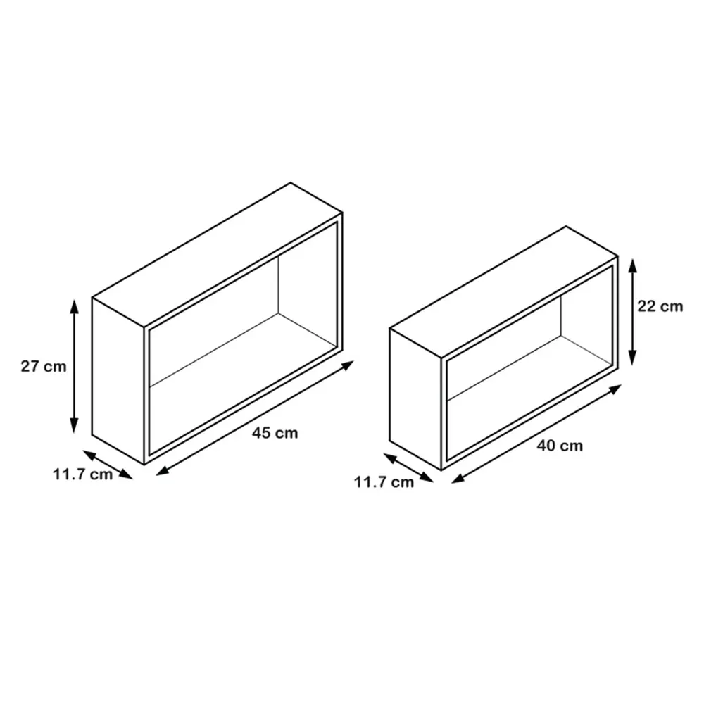 Набор настенных полок Spaceo 45x27 см/40x22 см МДФ цвет серый 2 шт STLM-2024141 - Вид №4