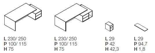 Прямоугольный стол с системой люверсов Las Mobili ARCH-00017123