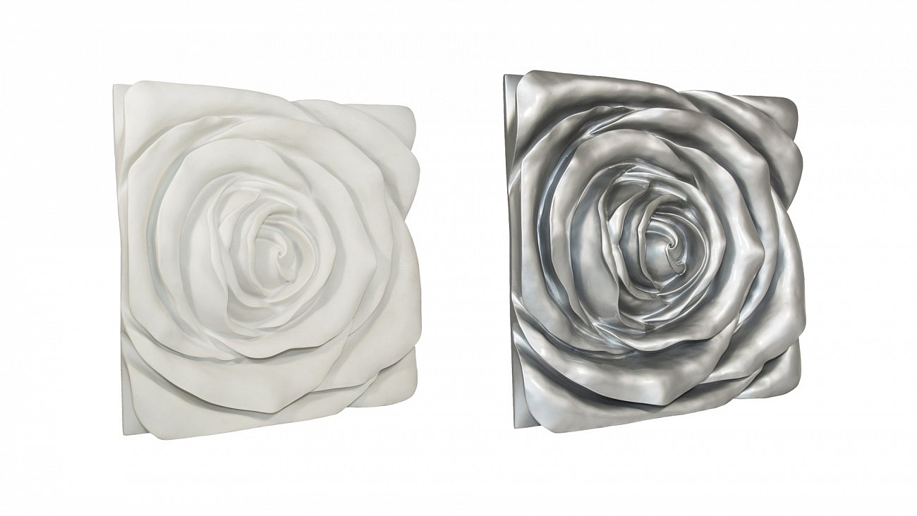 Панно декоративное настенное гипсовое 80х40 см белый и серебряный 2 Roses EVENHOME  00-3878814 Белый;серебро  - Вид №2