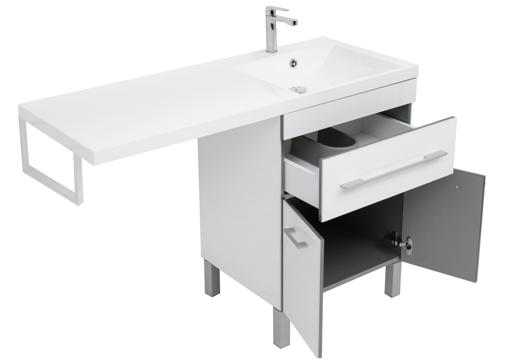 Тумба с раковиной Aquanet Верона 120 R белый (напольная, 1 ящик, 2 дверцы) 0018250700239568 - Вид №3