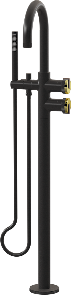 E-11554-R1PB-L1GM-BK Смеситель напольный отдельностоящий (внешняя часть) GRAFF MOD+