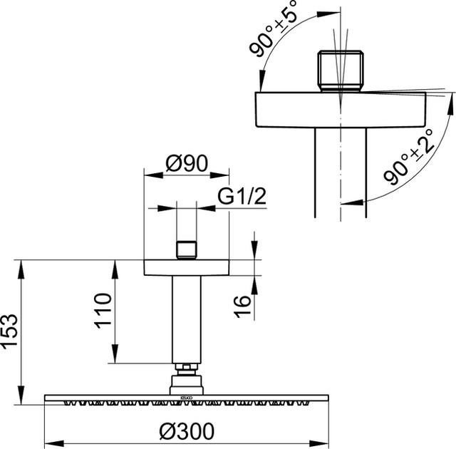 59084010101 Верхний душ KEUCO Edition 90 - Вид №2