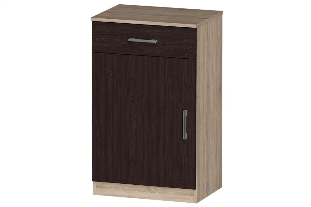 91071186 Тумба офисная Furnistyle ЛТ-01 55x90x40 см 1 ящик ЛДСП цвет дуб сонома/венге STLM-0468322