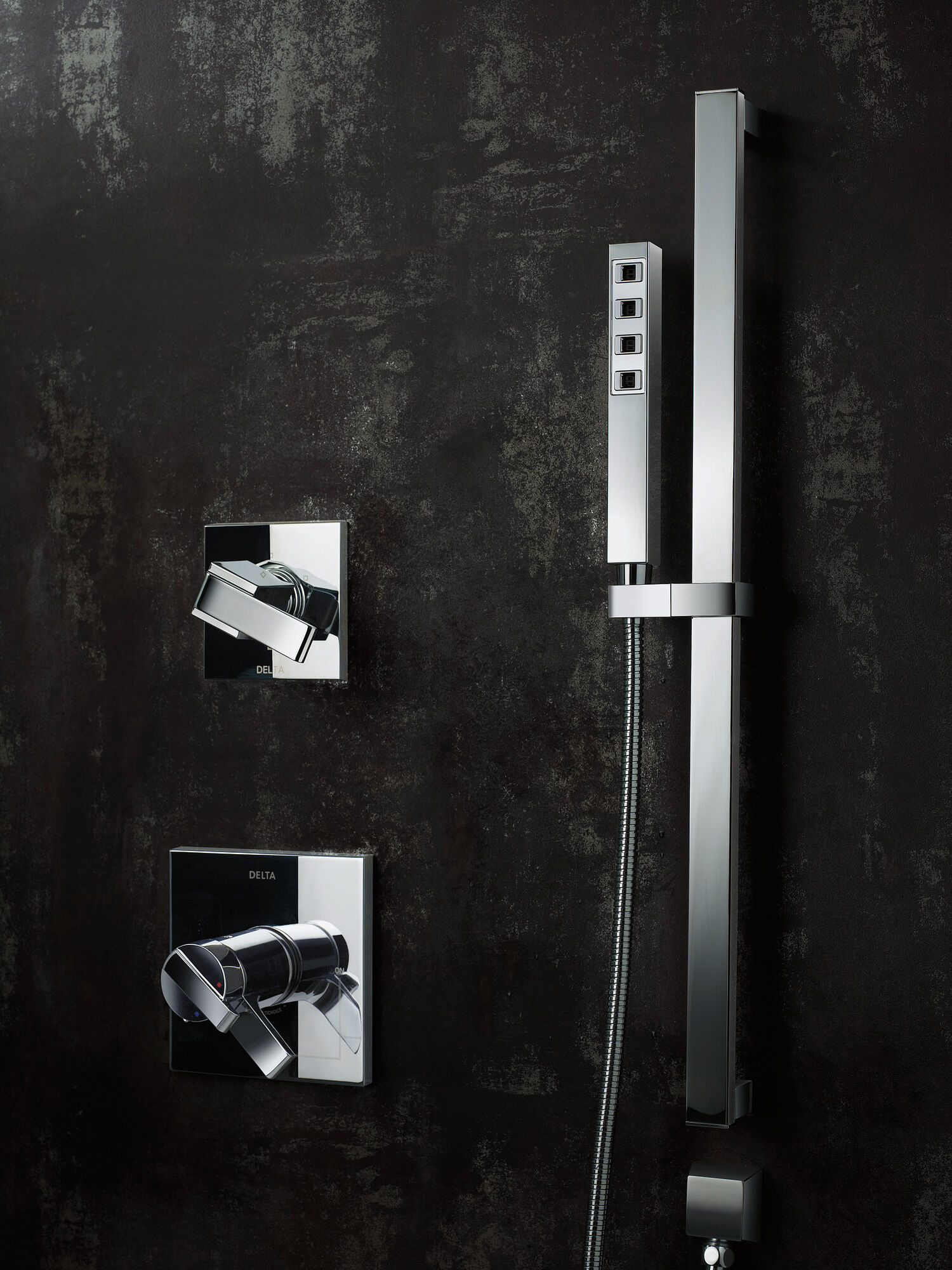 51567-PN H2Okinetic® Ручной душ с раздвижной штангой с одинарной настройкой Delta Faucet Universal Showering Полированный никель  - Вид №26