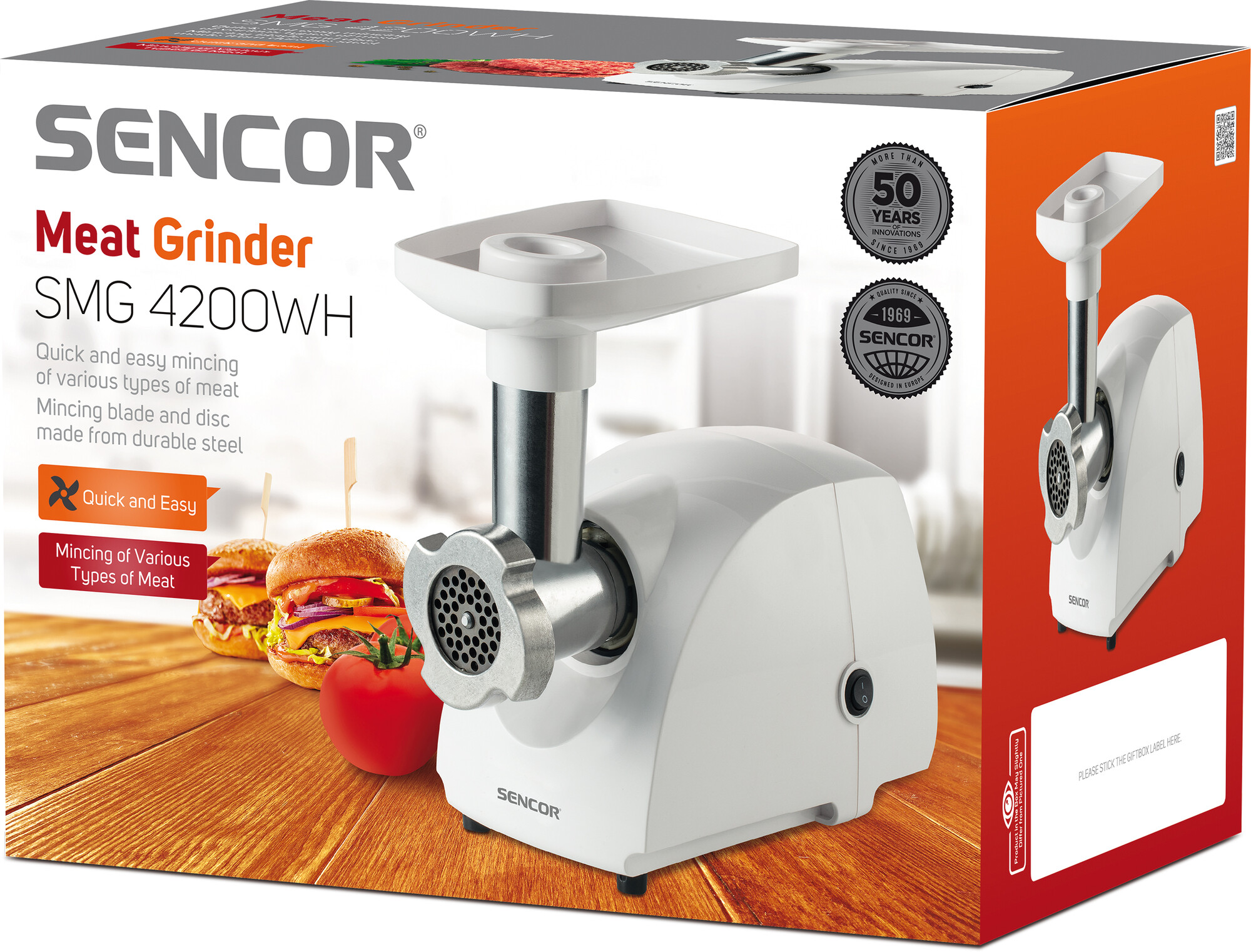 5368524 Мясорубка электрическая Sencor SMG 4200WH белый STDN-0063886 - Вид №2