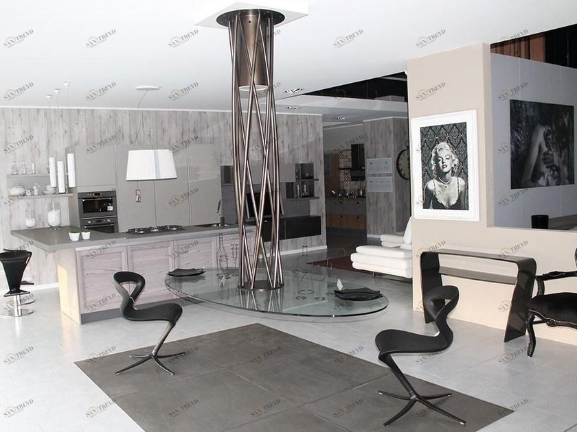 F.lli Orsenigo Овальный подвесной стол из стали и хрусталя sun-id-1414114