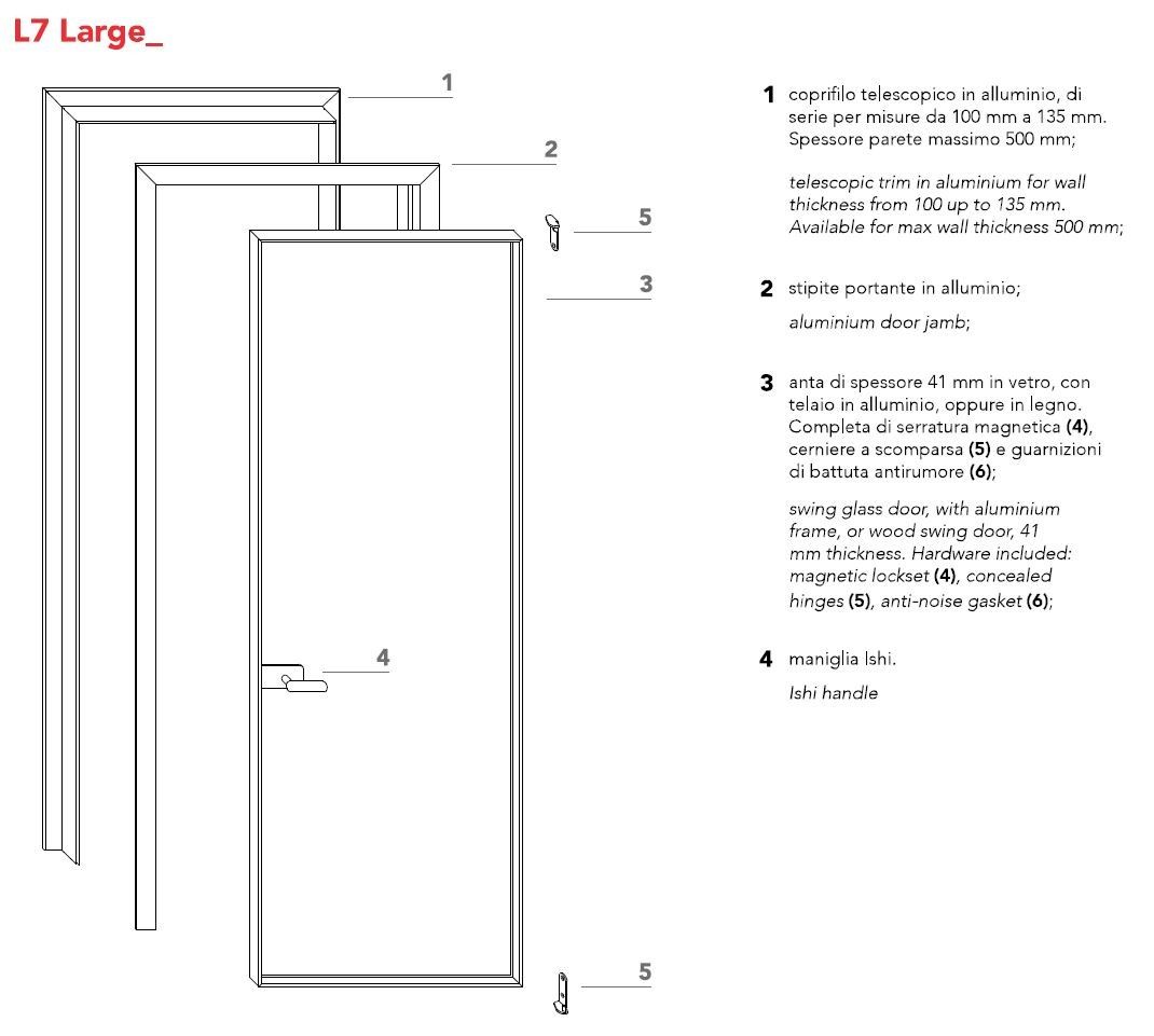 Алюминиевая распашная дверь с выдвижными петлями Lualdi двери ARCH-00080999 - Вид №9