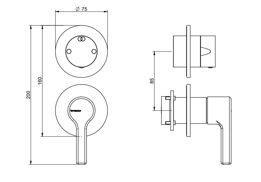 Набор для душа из латуни с душем и ручным душем Rubinetterie Treemme Aurelia ARCH-00051005 - Вид №5