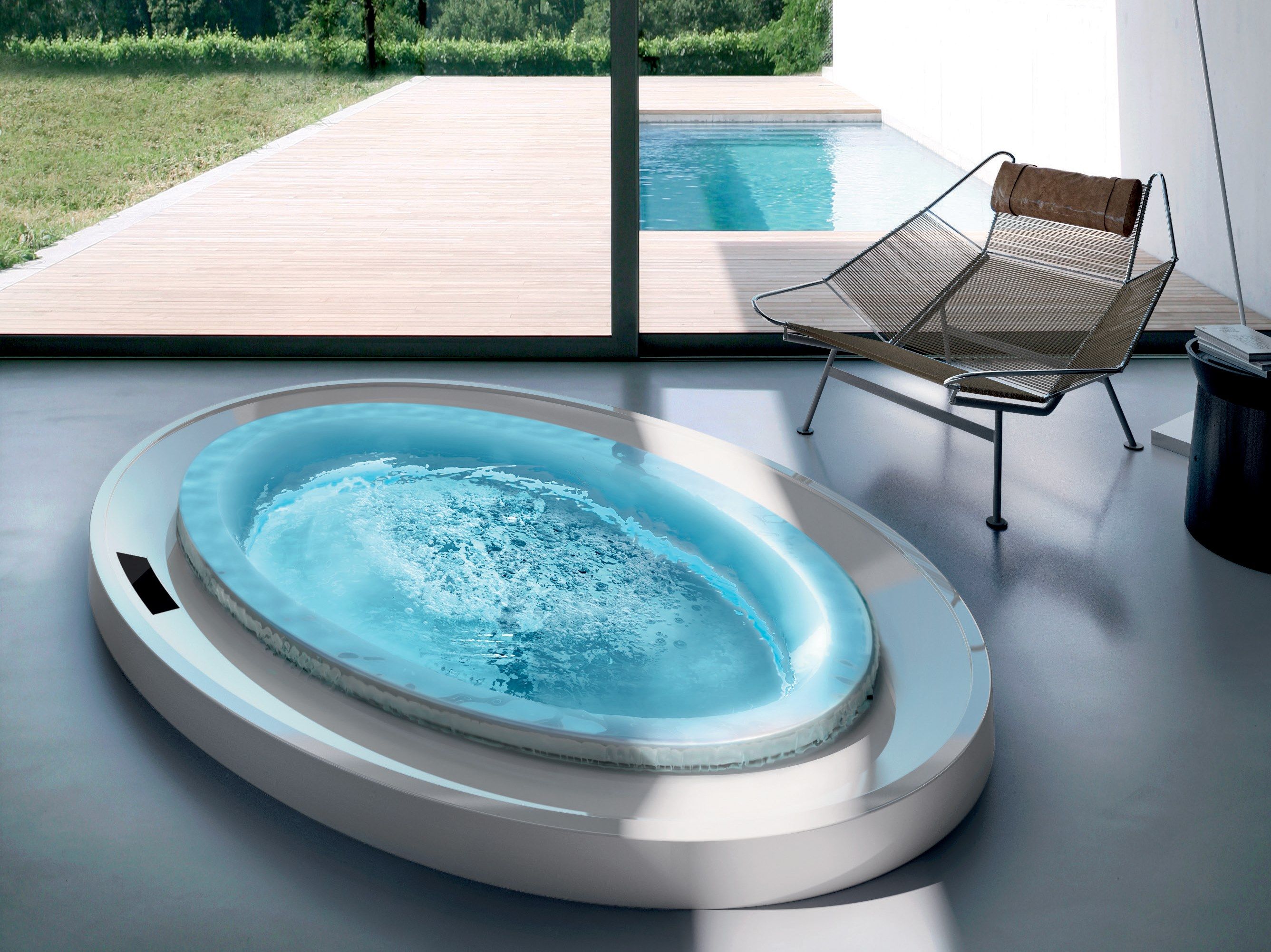 Утопленный мини-бассейн с овальным пейзажем Gruppo Treesse Минипискина - Призрак ARCH-00056003