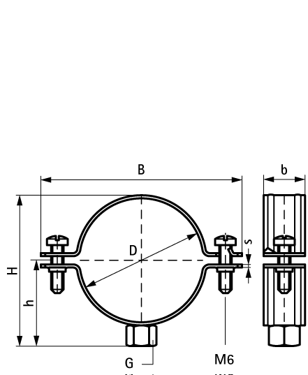 3027162 Крепление для труб  BIS Bifix® 300 Хомуты нерж. (M8, M10) для труб из нержавеющей стали WALRAVEN  - Вид №1