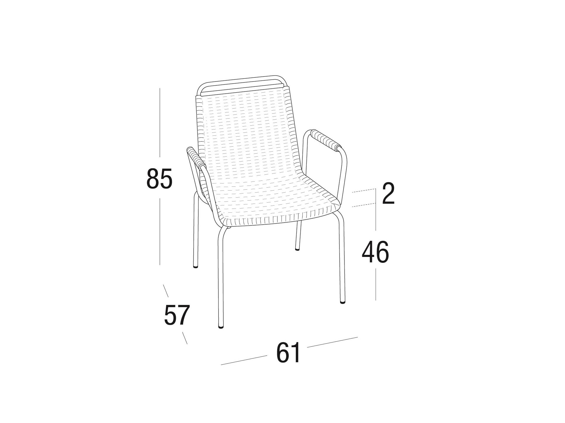 Садовый стул с подлокотниками Roberti ARCH-00123952 - Вид №3