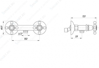 Смеситель MIGLIORE Revival ML.REV-446.BR для душа - бронза  - Вид №1