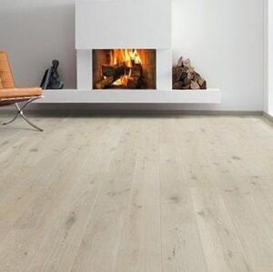 Паркетная доска Haro 4000 Series Top connect кремово-белый Саваж Дуб Кантри с брашью (Текстурированная) 2200х180 мм.