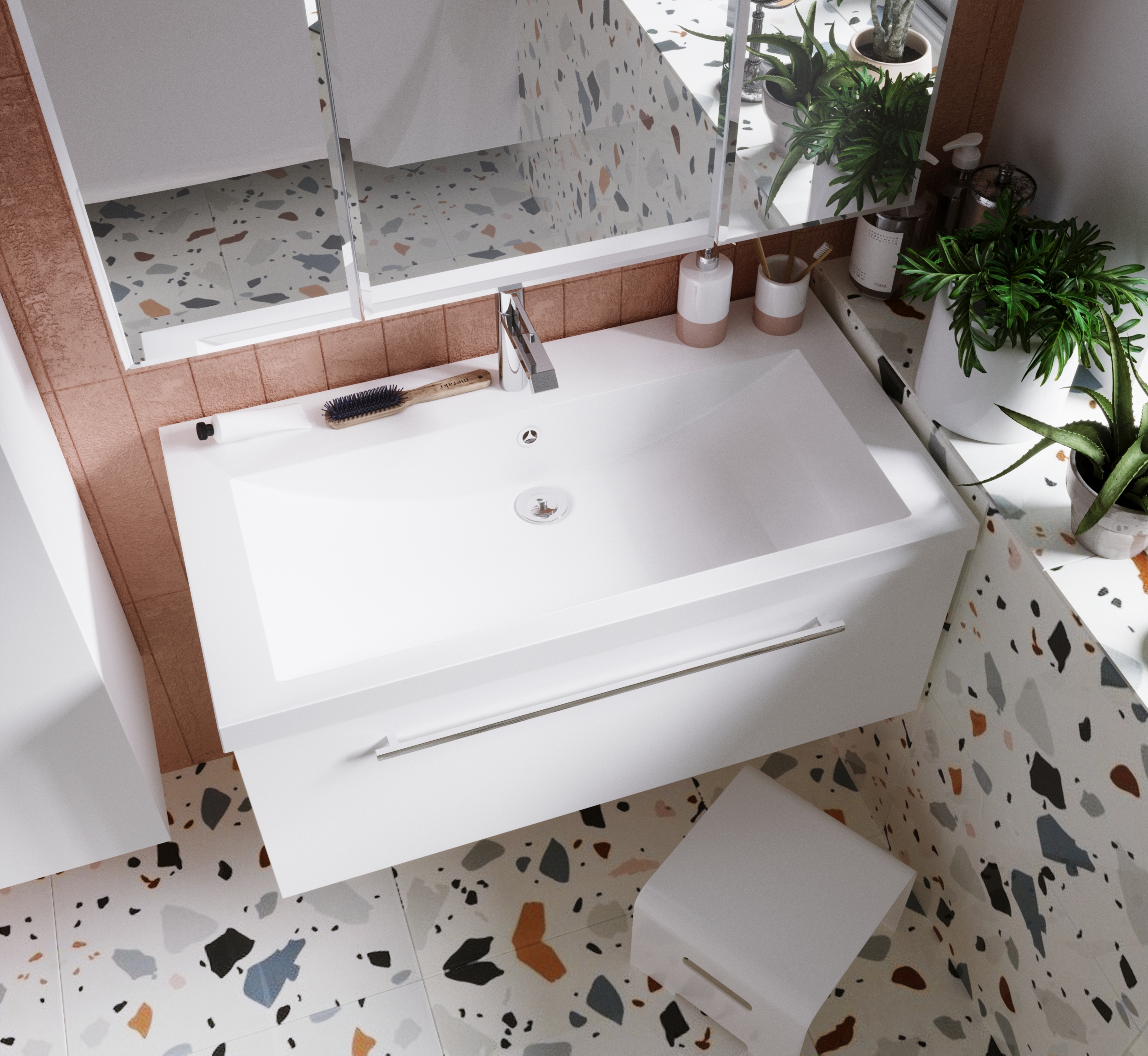 У51043 Тумба Соната 90П 1я, Белый глянец 1 Marka Соната  - Вид №3