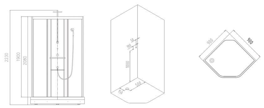 W0913H Душевая кабина SSWW WU - Вид №7