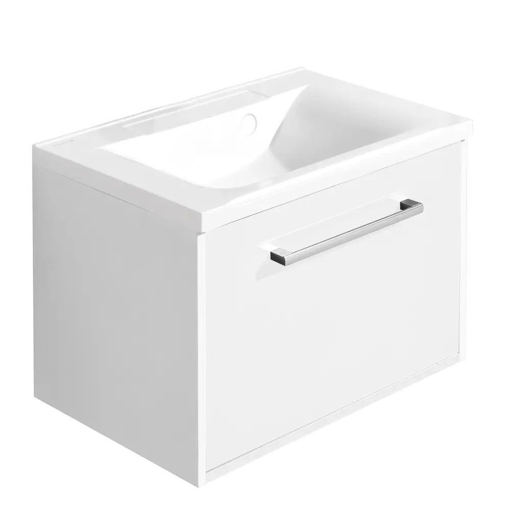Тумба под раковину подвесная Aquaton «Мерида», 65 см, цвет белый АКВАТОН STLM-2027229 - Вид №1