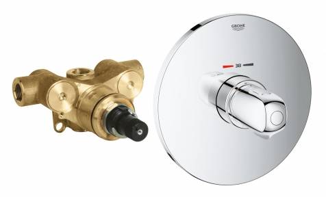 Центральный термостат GROHE Grohtherm 1000 (внешняя и встраиваемая части), хром (34573000)
