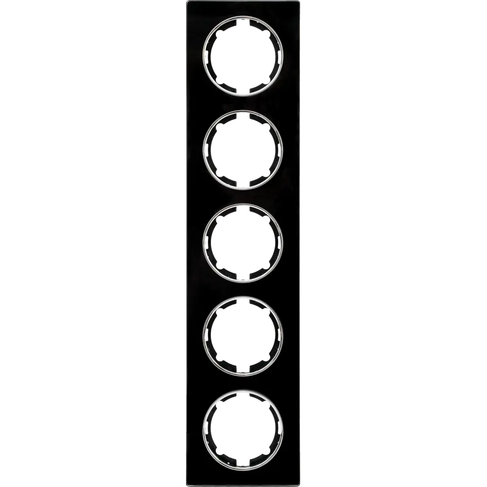 ONEKEYELECTRO Стеклянная рамка для розеток 5-местная черная глянцевая 82838540 Florence STLM-0036871