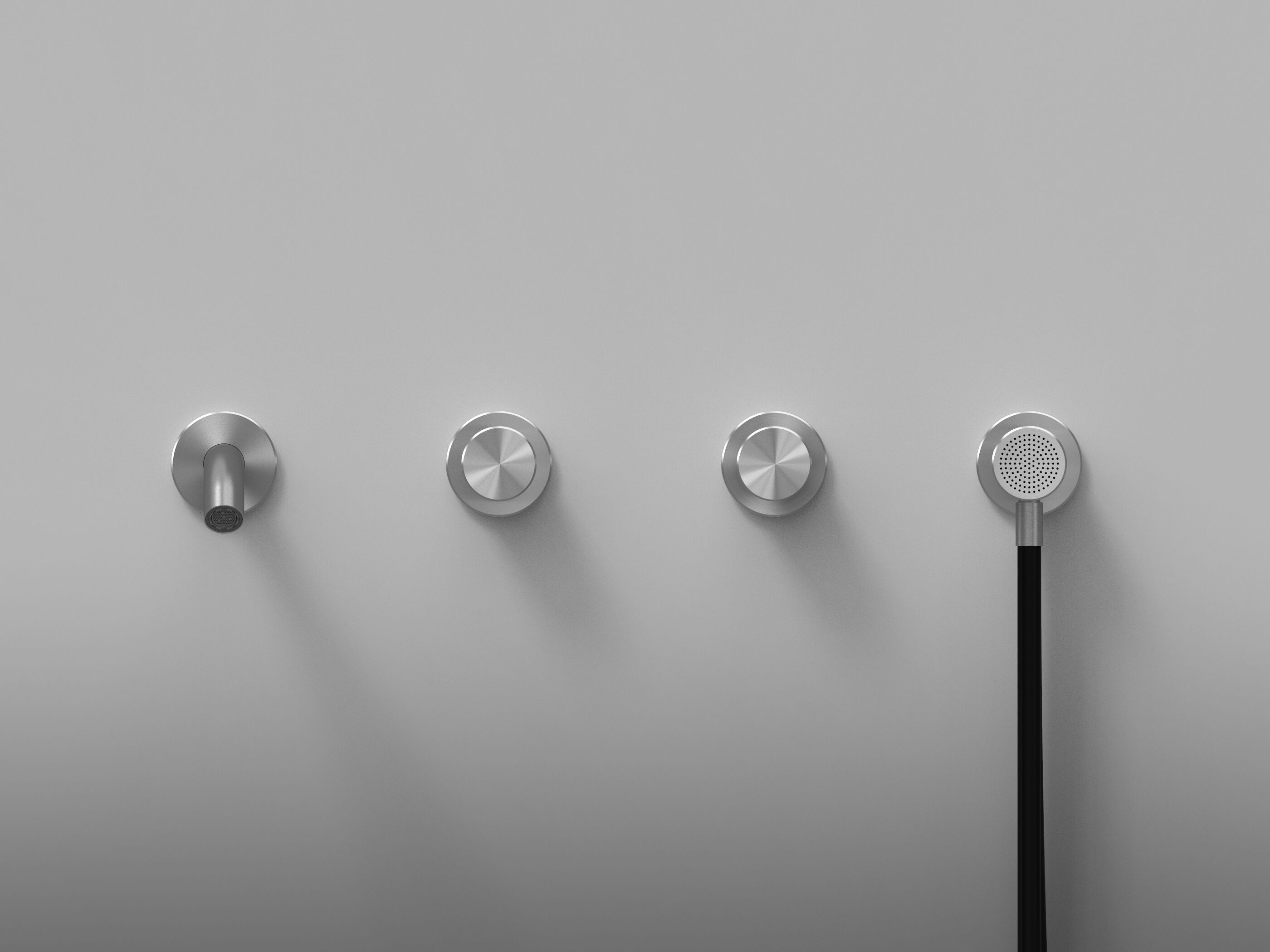 Настенные прогрессивные смесители с набором для душа и дозирующим горлышком Quadrodesign Hum ARCH-00124160