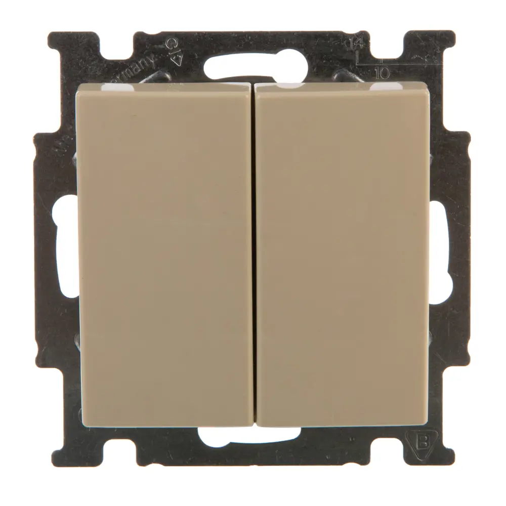 Выключатель встраиваемый ABB Basic 55 2 клавиши, цвет бежевый 13593562 STLM-2116513 Basic55