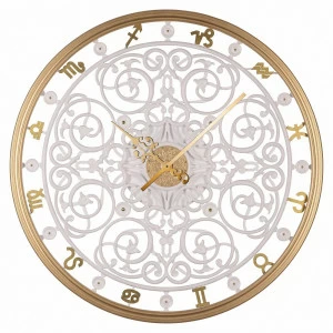 Часы настенные круглые белые с рамкой золото Zodiac IN SHAPE ZODIAC 00-3860078 Белый;золото