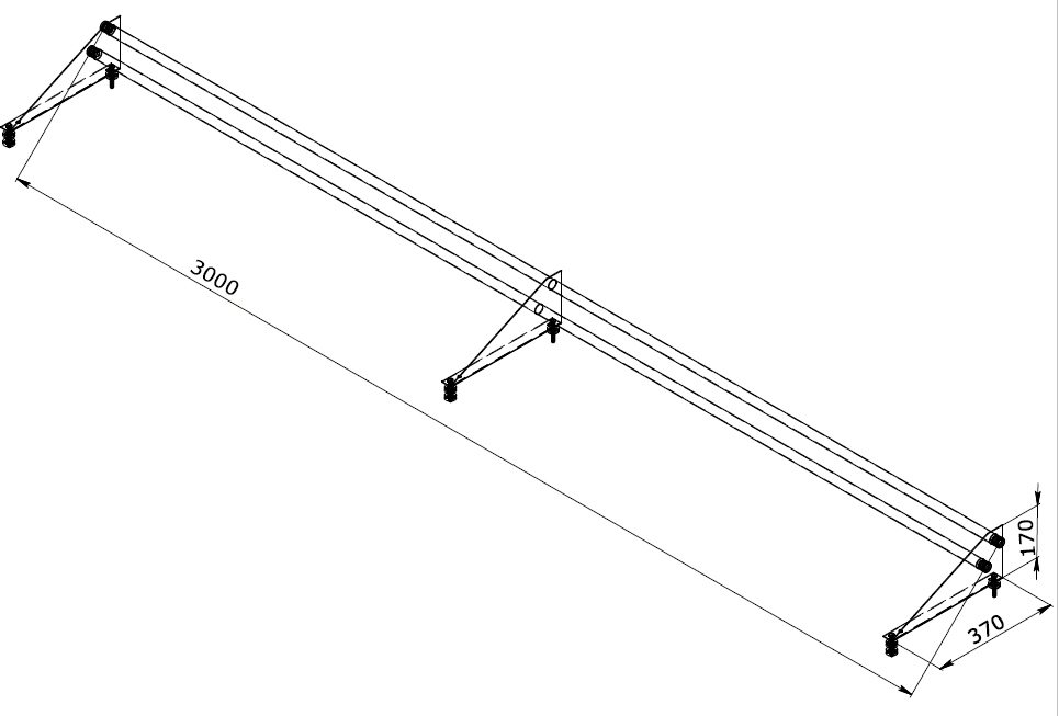 17880770 Снегозадержатель для металлической кровли трубчатый 3 м RAL 3005 красный STLM-0008923 Santreyd  - Вид №2