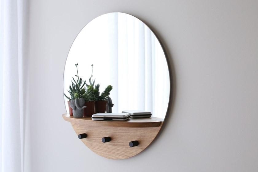 Heavens Круглое зеркало из дуба с полкой Enzo sun-id-1474170 - Вид №1