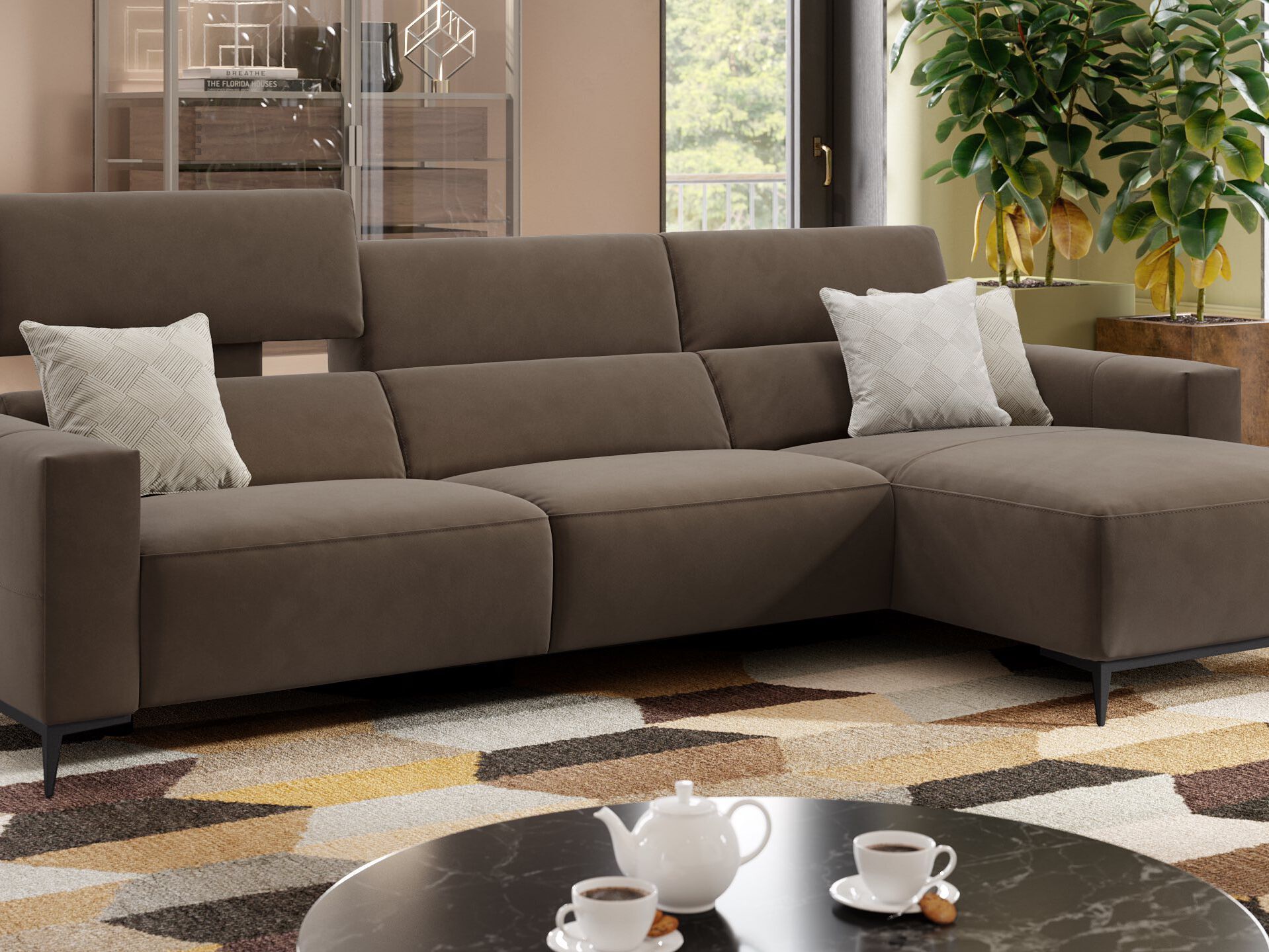 Тканевый диван с полуостровом Sofanella Толедо ARCH-00152535 - Вид №1