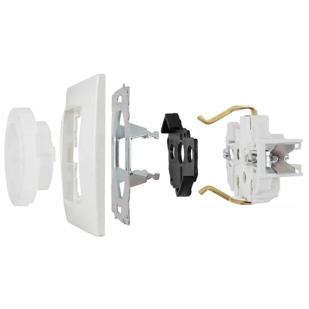 Розетка встраиваемая Onekey Florence с заземлением со шторками цвет белый ONEKEYELECTRO STLM-2065443 - Вид №5