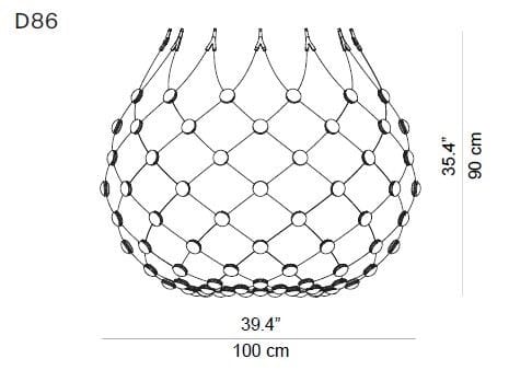 Светодиодный подвесной светильник из поликарбоната и стали LUCEPLAN сетка ARCH-00133003 - Вид №7