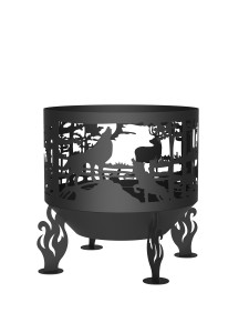 90802628 Костровая чаша Волки d 1000 коническое дно STLM-0389190 FIRE-HOUSE