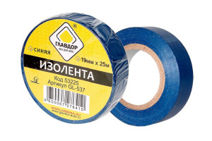 16004313 Изолента 19 мм х 25 м GL-537 синяя 53225 ГЛАВДОР